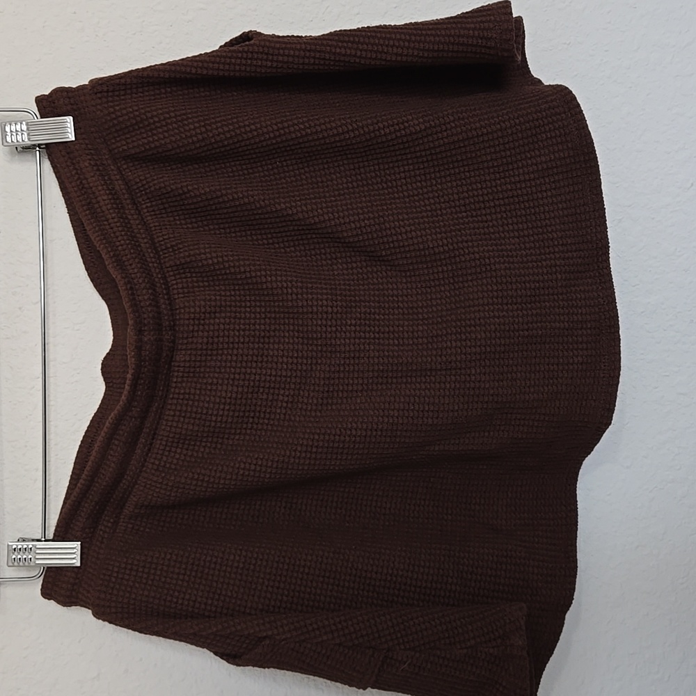 Set Active Brown Waffle Knit Drawstring Skort Siz… - image 5